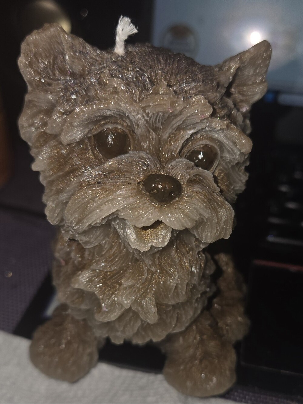 Adorable Schnauzer Puppy Candle